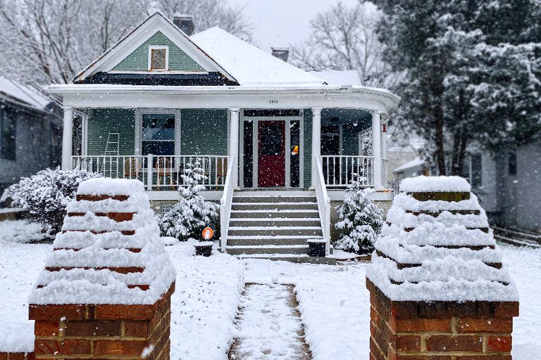 Home Insurance Claims House in Winter